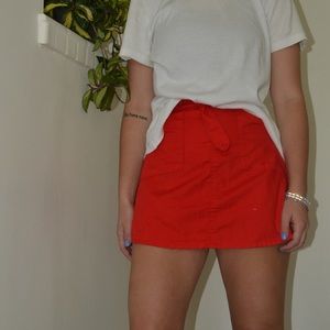 Red wrap skirt